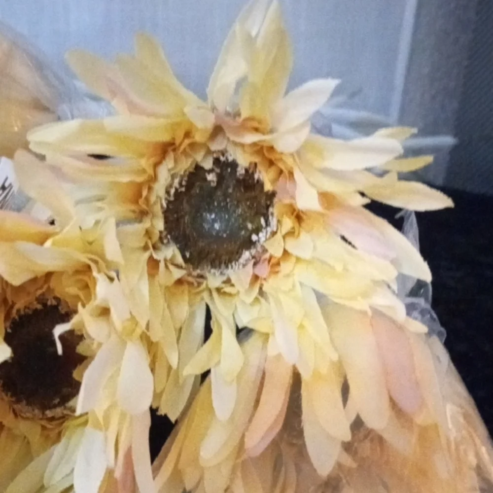 1 DOZ.Vibrant Cream &  Pink Gerber Daisy Faux Floral Accents